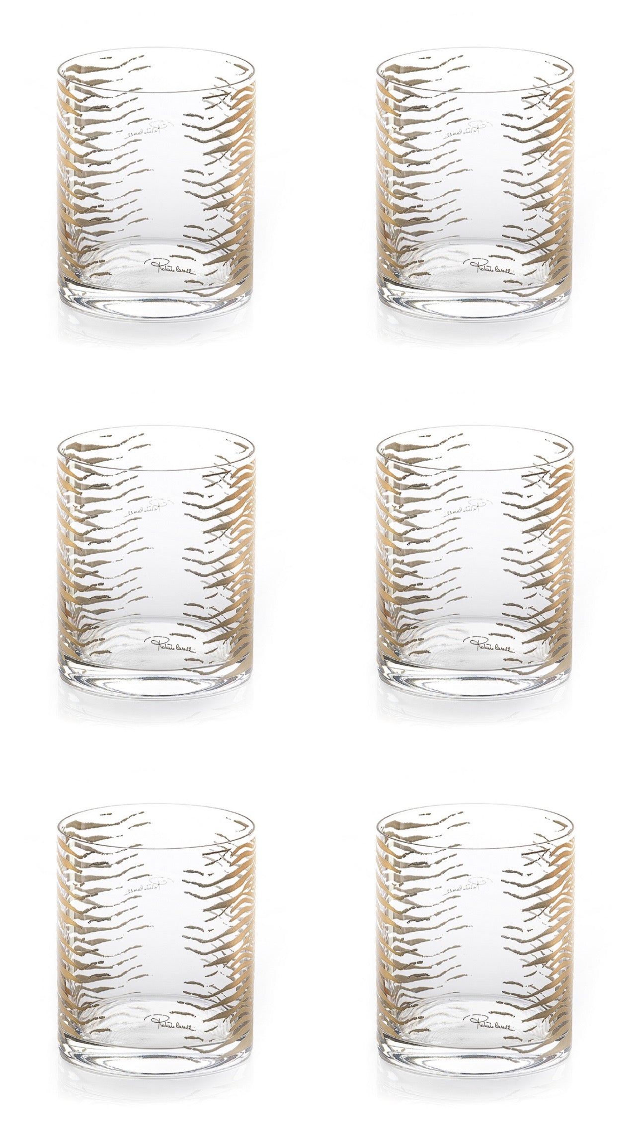 ROBERTO CAVALLI - BICCHIERE OLD FASHION GOLD /GOLD OLD FASHION GLASS - SET 6 PZ